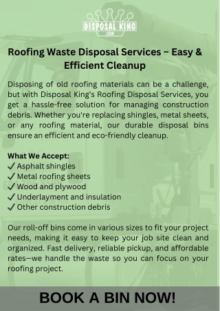 Roofing Waste Disposal Services