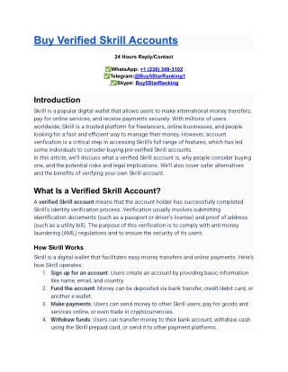 Buy Verified Skrill Accounts
