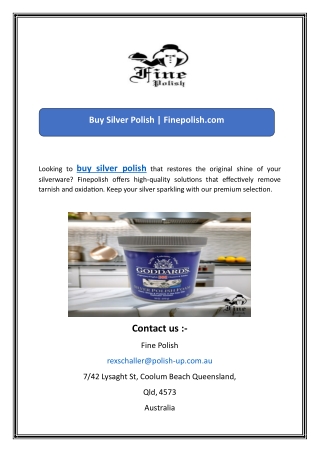 Buy Silver Polish  Finepolish