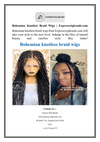 Bohemian Knotless Braid Wigs  Expresswigbraids.com