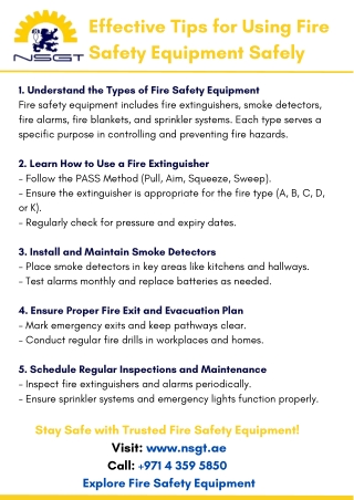 Effective Tips for Using Fire Safety Equipment Safely