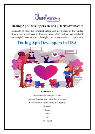 Dating App Developers In Usa  Derivedweb.com
