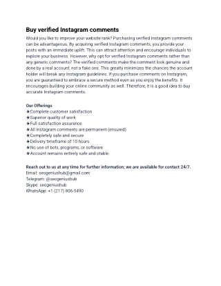 Buy verified Instagram comments - Boost Credibility