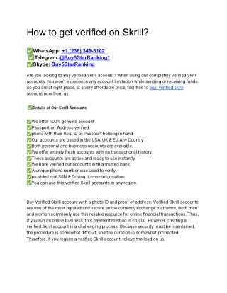 How to get verified on Skrill