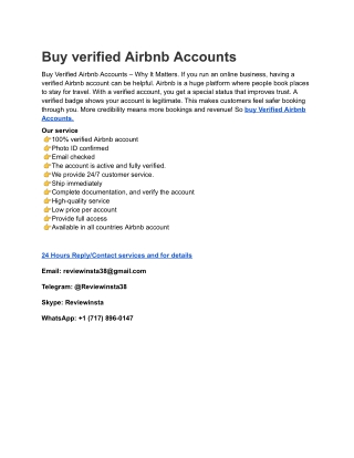 Why Should You Buy A Verified Airbnb Account For Your ...