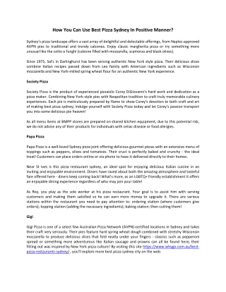 Best Pizza Sydney