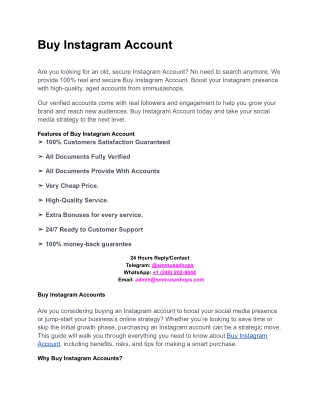 Buy Instagram Account