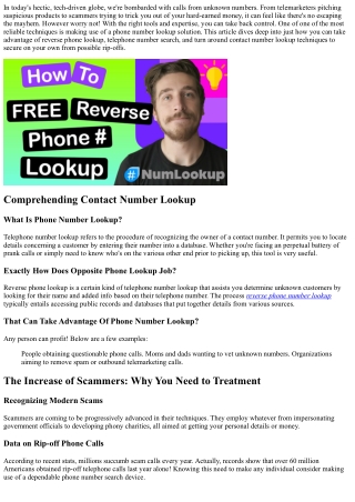 The Simplest Way to  Utilize Phone Number Lookup to  Shield Yourself from Scamme