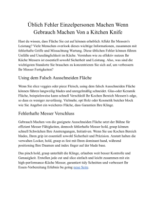 Gebrauch Machen Von ein hochwertiger Küche Messer