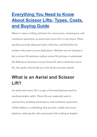 Everything You Need to Know About Scissor Lifts_ Types, Costs, and Buying Guide
