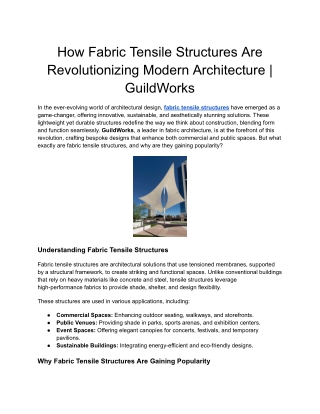 How Fabric Tensile Structures Are Revolutionizing Modern Architecture _ GuildWorks