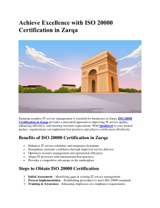 Achieve Excellence with ISO 20000 Certification in Zarqa