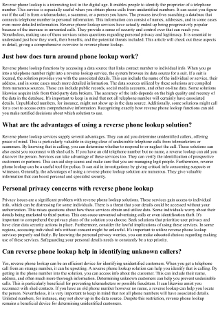 The  Perks And Dangers Of A Reverse Phone Lookup - Exploring The  Benefits And D