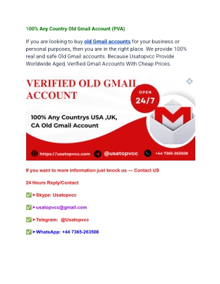 Top 4  Best Nember 1 site old and new  Gmail account 2025