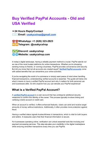 Buy Verified PayPal Accounts - Old and USA Verified (1)