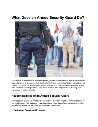 Unlock the Secrets of Armed Security: Download Your Free PDF Now!