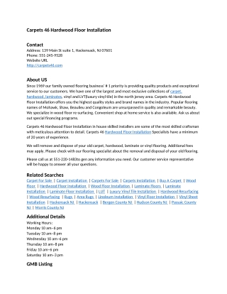 Carpets 46 Hardwood Floor Installation