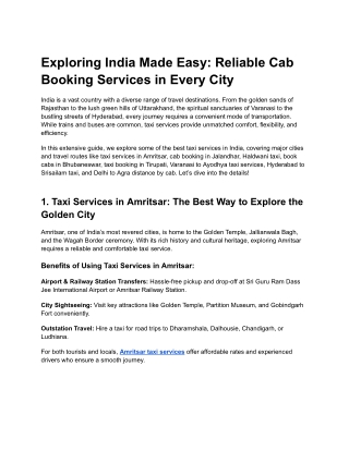 Exploring India Made Easy_ Reliable Cab Booking Services in Every City
