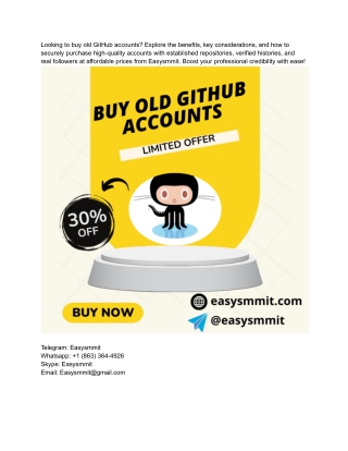 Buy Old GitHub Accounts: Reliable & Secure Option