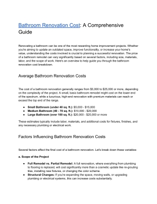 Bathroom Renovation Cost_ A Comprehensive Guide