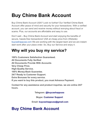 Buy Chime Bank Account