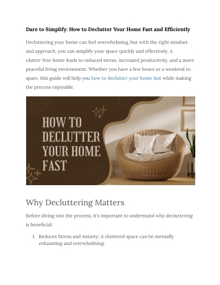 How to Declutter Your Home Fast and Efficiently