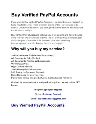 Buy Verified PayPal Accounts
