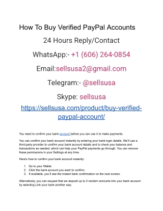 How To Buy Verified PayPal Accounts