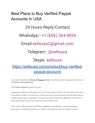 Best Place to Buy Verified Paypal Accounts In USA