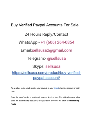 Buy Verified Paypal Accounts For Sale