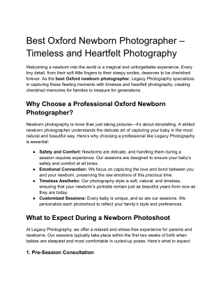 Best Oxford Newborn Photographer – Timeless and Heartfelt Photography