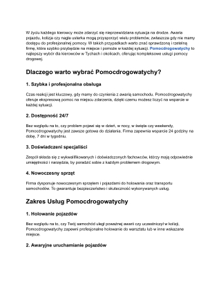 Pomocdrogowatychy – Najlepsza Pomoc Drogowa w Tychach