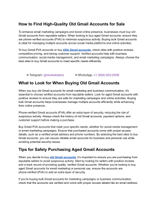 How to Find High-Quality Old Gmail Accounts for Sale