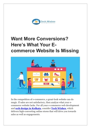 Want More Conversions? Here’s What Your E-commerce Website Is Missing