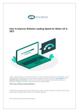 How to Improve Website Loading Speed for Better UX