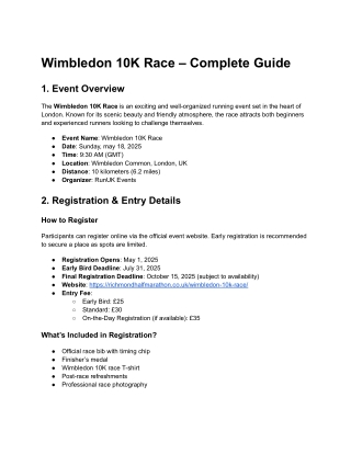 Wimbledon 10K Race