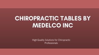 Chiropractic Tables by Medelco Inc