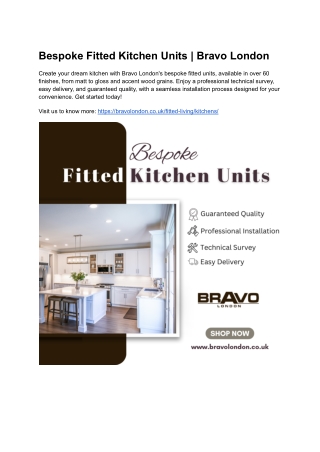 Bespoke Fitted Kitchen​ Units ​| Bravo London