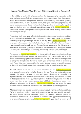 Instant Tea Magic Your Perfect Afternoon Boost in Seconds!