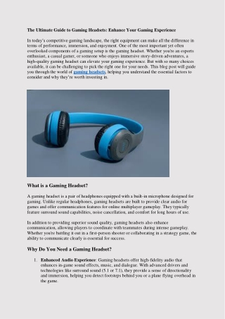 The Ultimate Guide to Gaming Headsets Enhance Your Gaming Experience