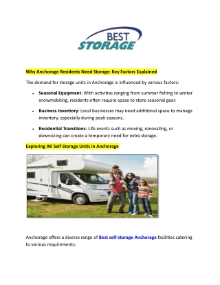 Why Anchorage Residents Need Storage: Key Factors Explained