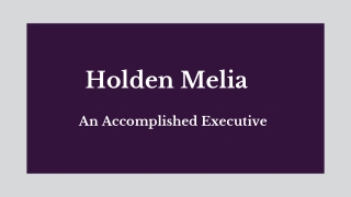 Holden Melia - An Accomplished Executive