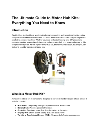 The Ultimate Guide to Motor Hub Kits_ Everything You Need to Know
