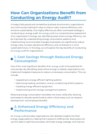 How Can Organizations Benefit from Conducting an Energy Audit