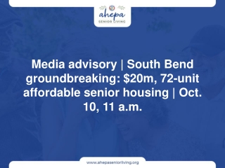 South Bend groundbreaking: $20m, 72-unit affordable senior housing