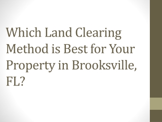 Which Land Clearing Method is Best for Your Property in Brooksville, FL