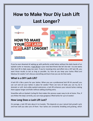 How to Make Your Diy Lash Lift Last Longer?