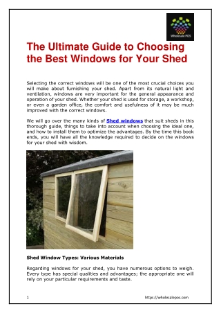 The Ultimate Guide to Choosing the Best Windows for Your Shed