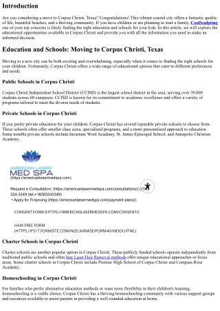 Education and Schools: Moving to Corpus Christi, Texas