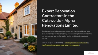 Expert Renovation Contractors in the Cotswolds – Alpha Renovations Limited